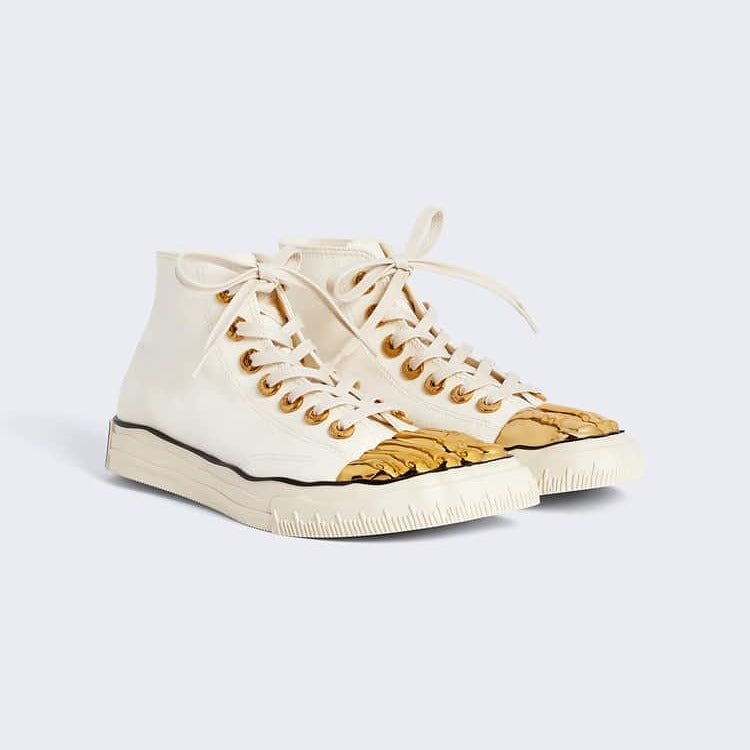 Women's & Men's Gold Toe White Fashion Sneakers