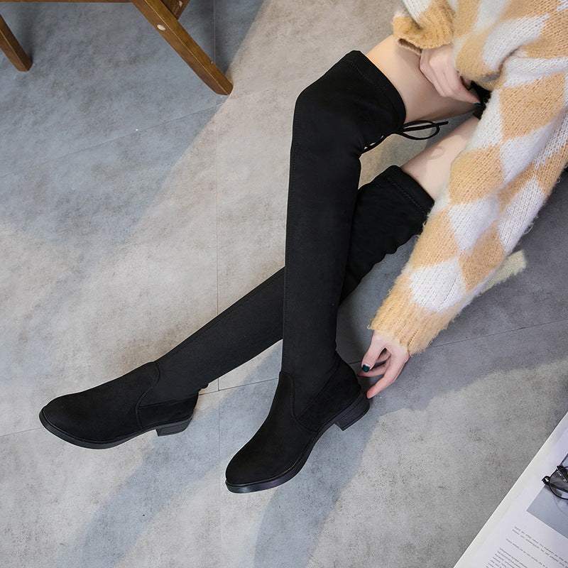 Women's Round Head Over The Knee Stockings Boots