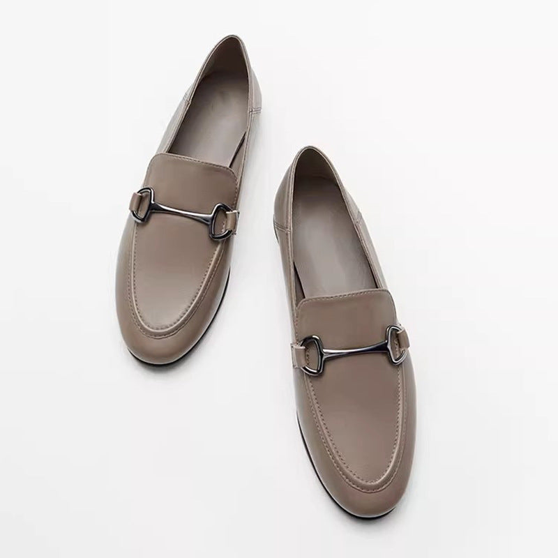 Women's Breathable Soft Buckle Slip-on Step-on Lazy Loafers