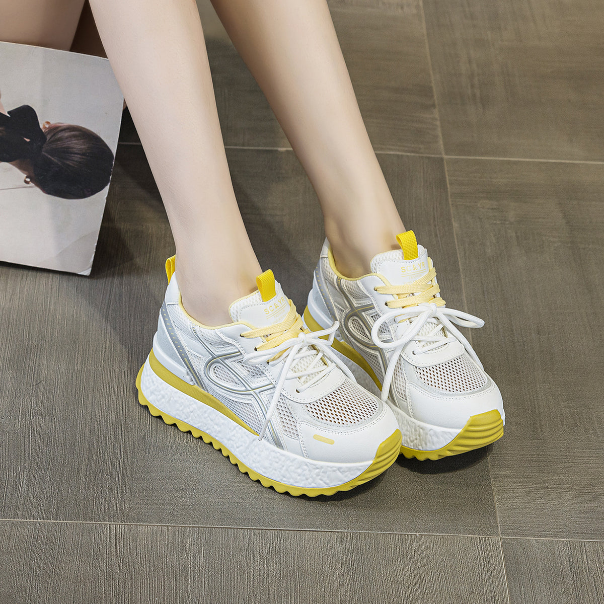 Women's Small Cortez Summer Breathable Mesh Sports Platform Women's Casual Shoes