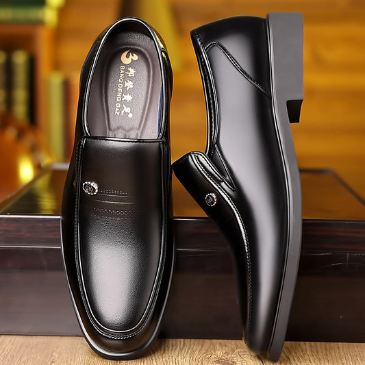 Men's Genuine Spring Slip-on Soft Bottom Dad Leather Shoes