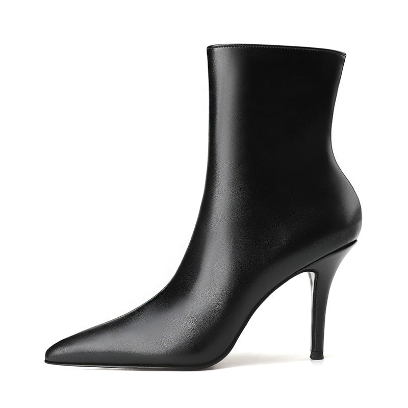 The Knee Stiletto Black Sexy Temperament Boots