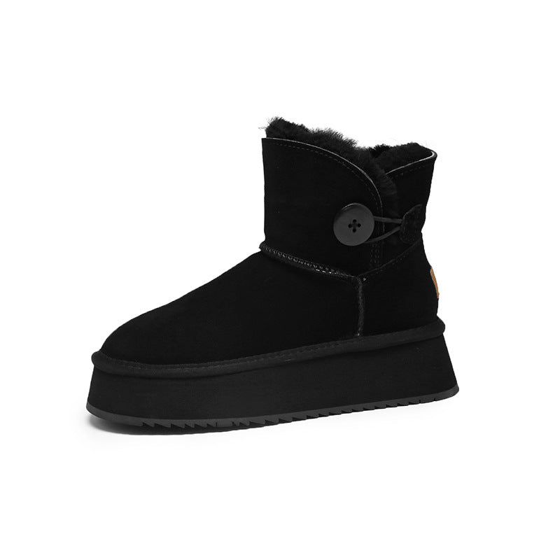 Women's Wool Fur Integrated Winter Cotton Small Snow Boots