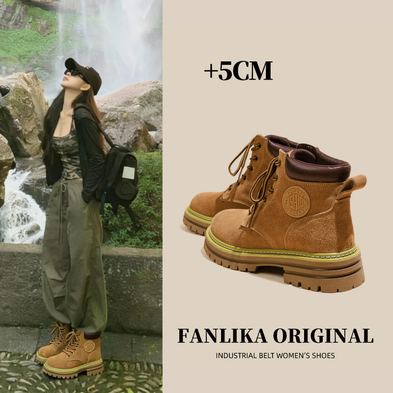 Women's Summer Genuine Retro Tooling Western Cowboy Thick Bottom Inner Height Women's Leather Boots