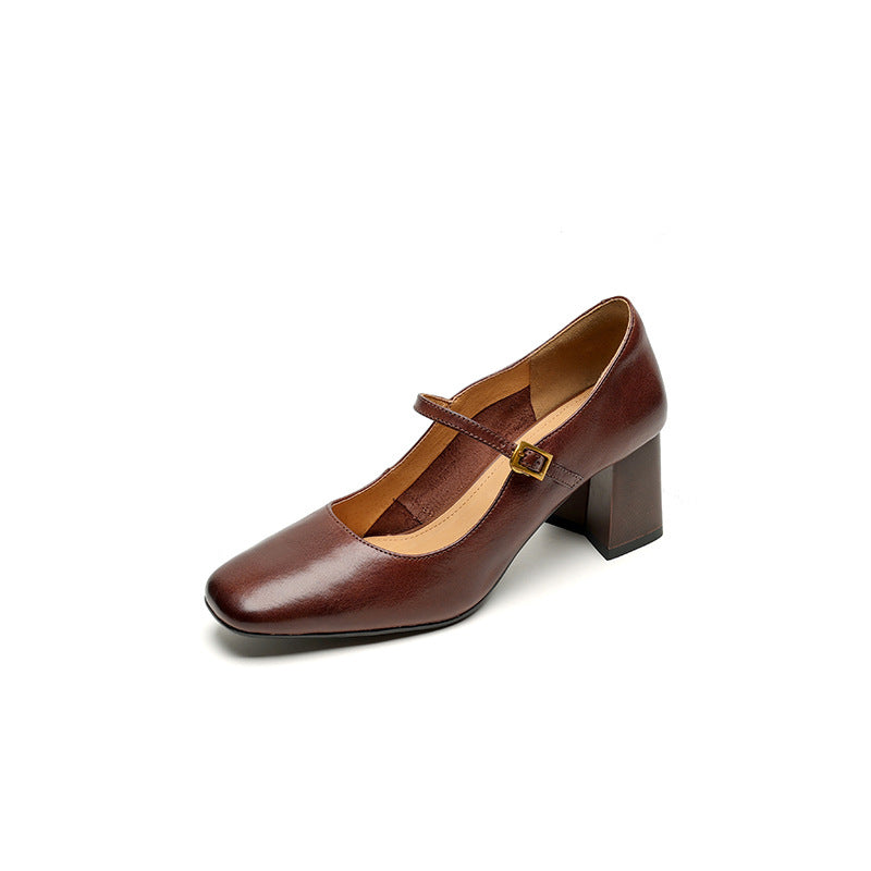 Women's Low-cut With Mary Jane Retro Chunky Heels