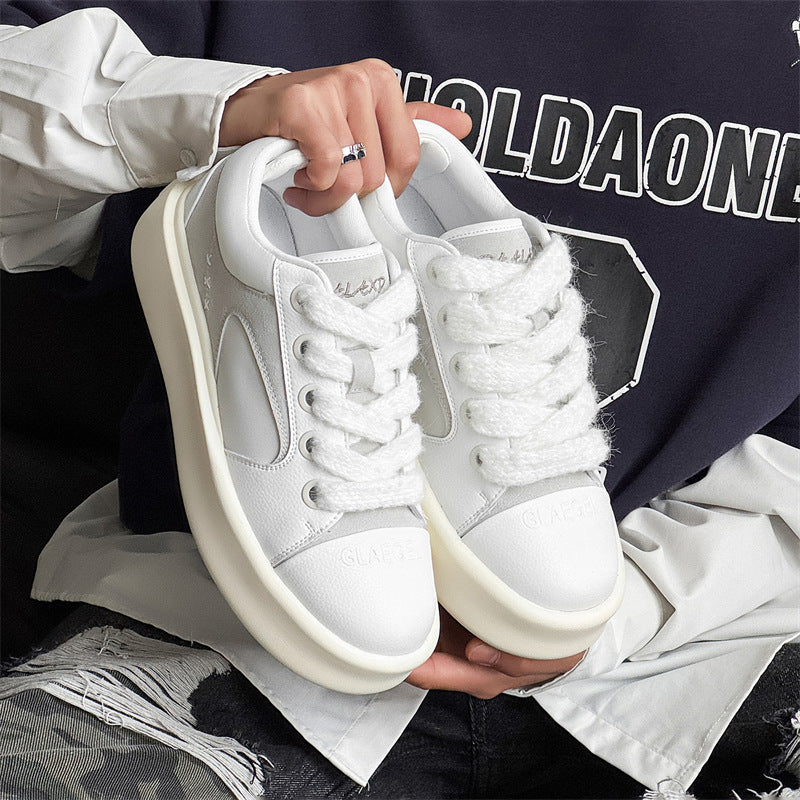 Women's & Men's Design Heart-shaped Platform Fashionable Height Increasing Sneakers