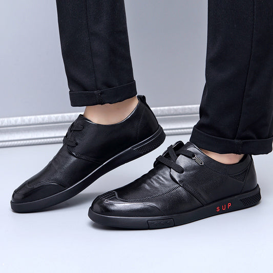 Men's Layer Cowhide Fashion Soft Bottom Surface Genuine Doug Leather Shoes