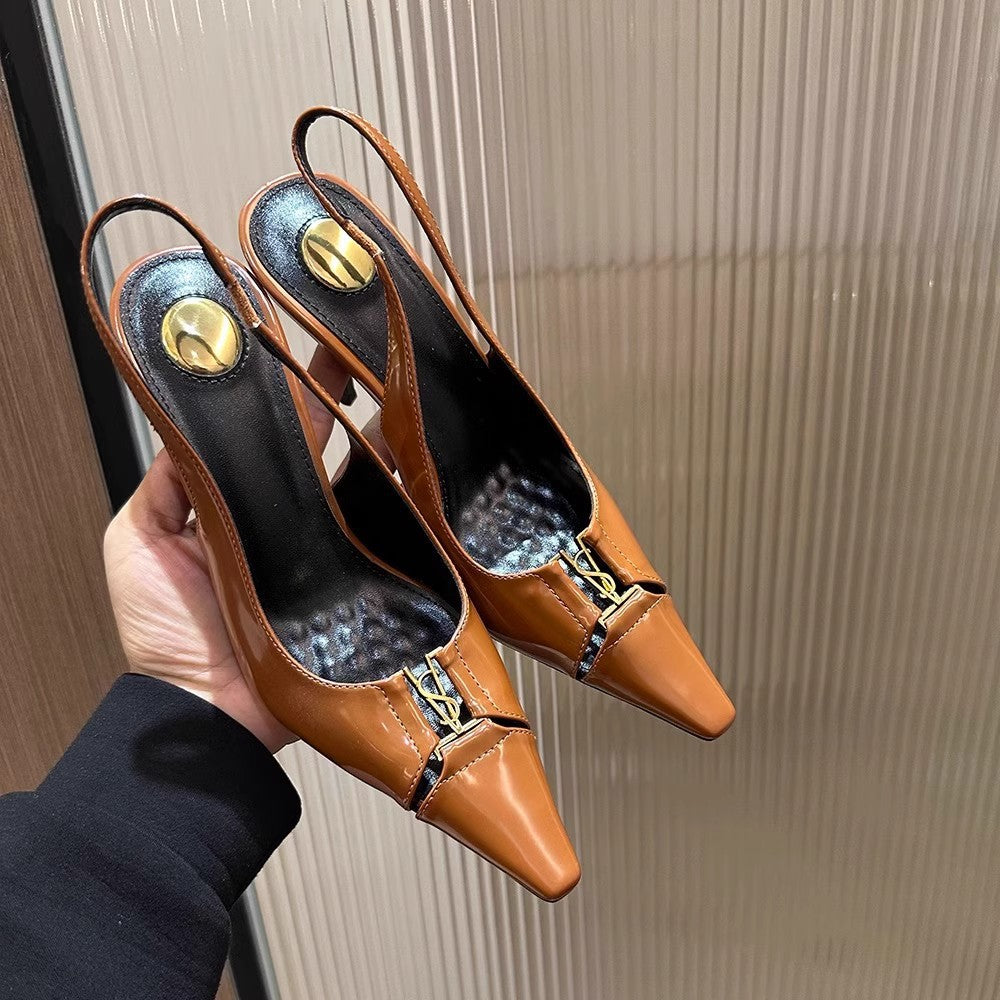 Women's Small Square Stiletto Outer Wear Sexy Back Heels
