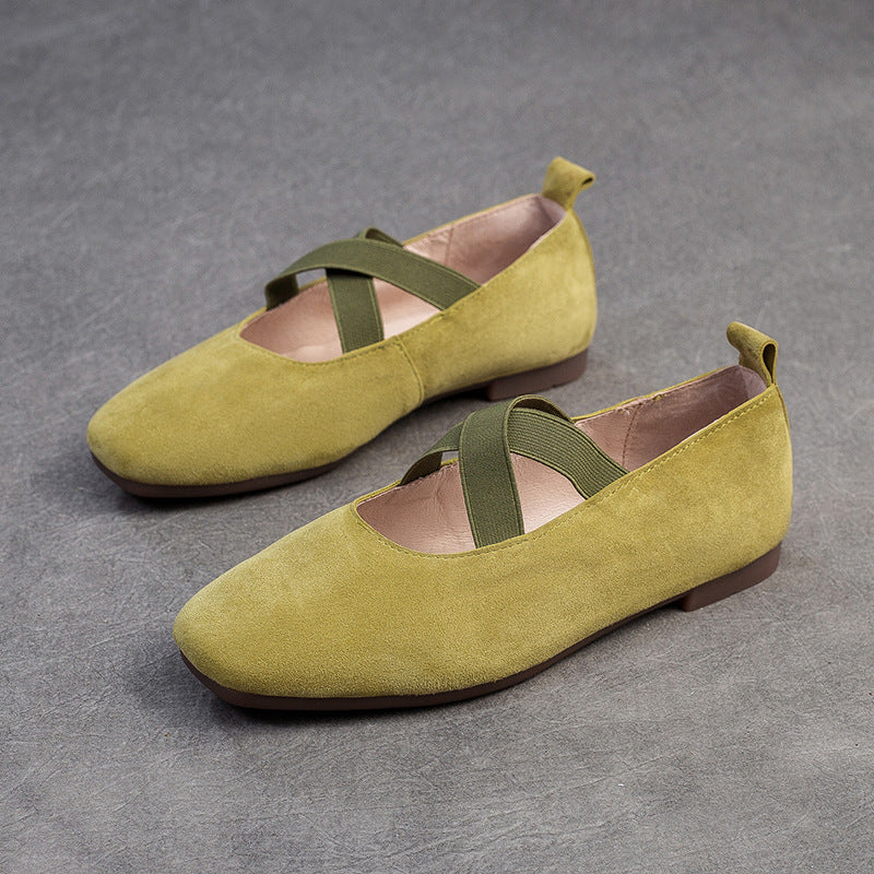 Women's Solid Color French Style Pumps Flat Casual Shoes