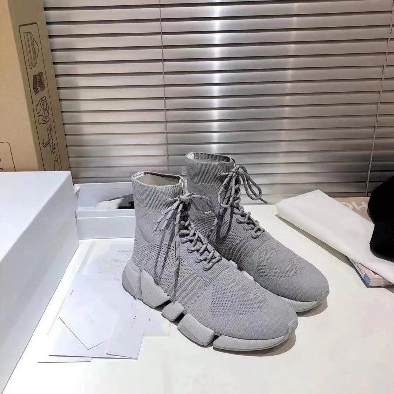 Women's & Men's Paris Sock Knitted Couple Platform Elastic Women's Sports Shoes