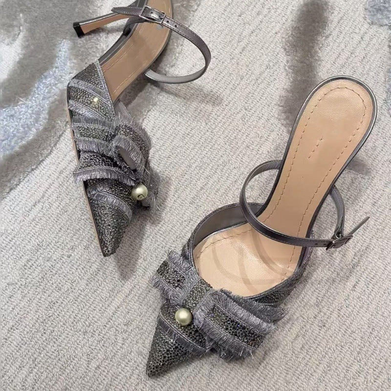 Style Pearl Kitten Mary Jane Pointed Sexy Heels