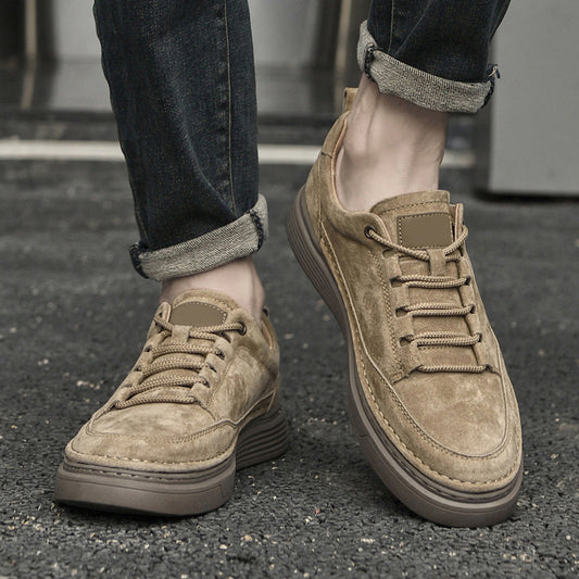 Men's Plus Size Trendy Board Breathable Round Leather Shoes