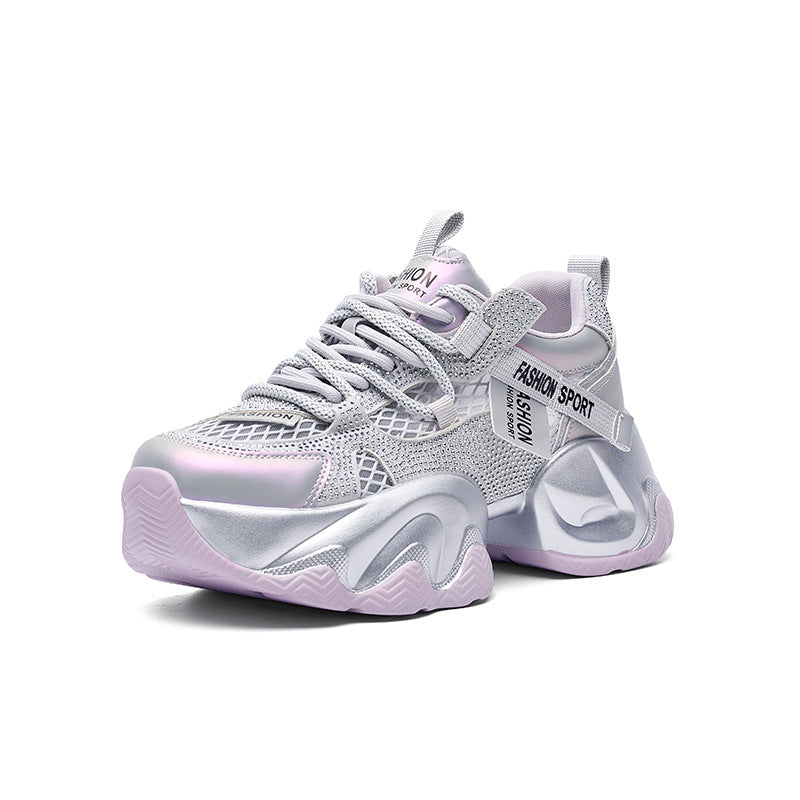 Goods Rhinestone Platform Dad Female Super Sneakers