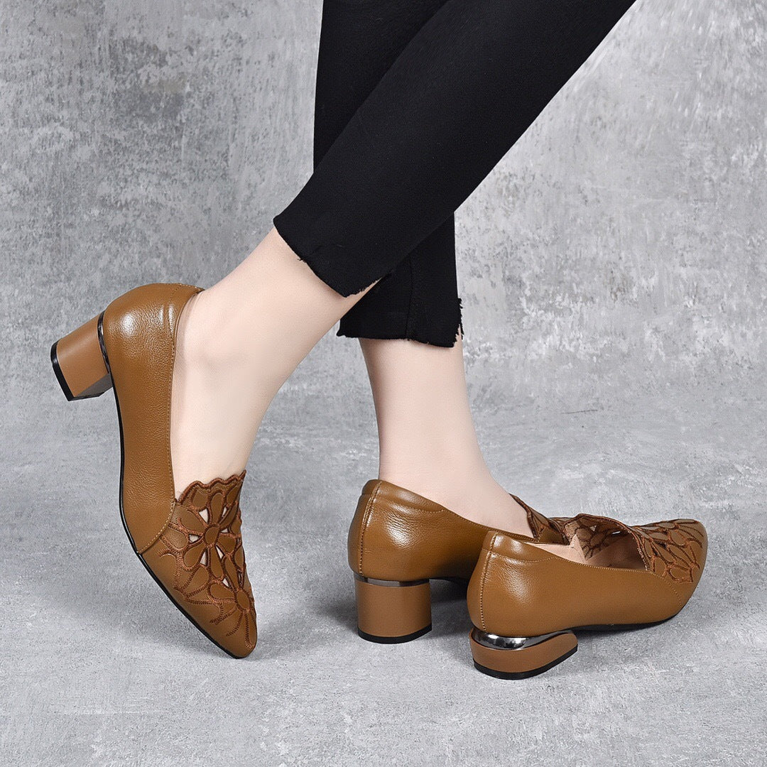 Women's Toe Chunky Low Mom Summer First Women's Shoes