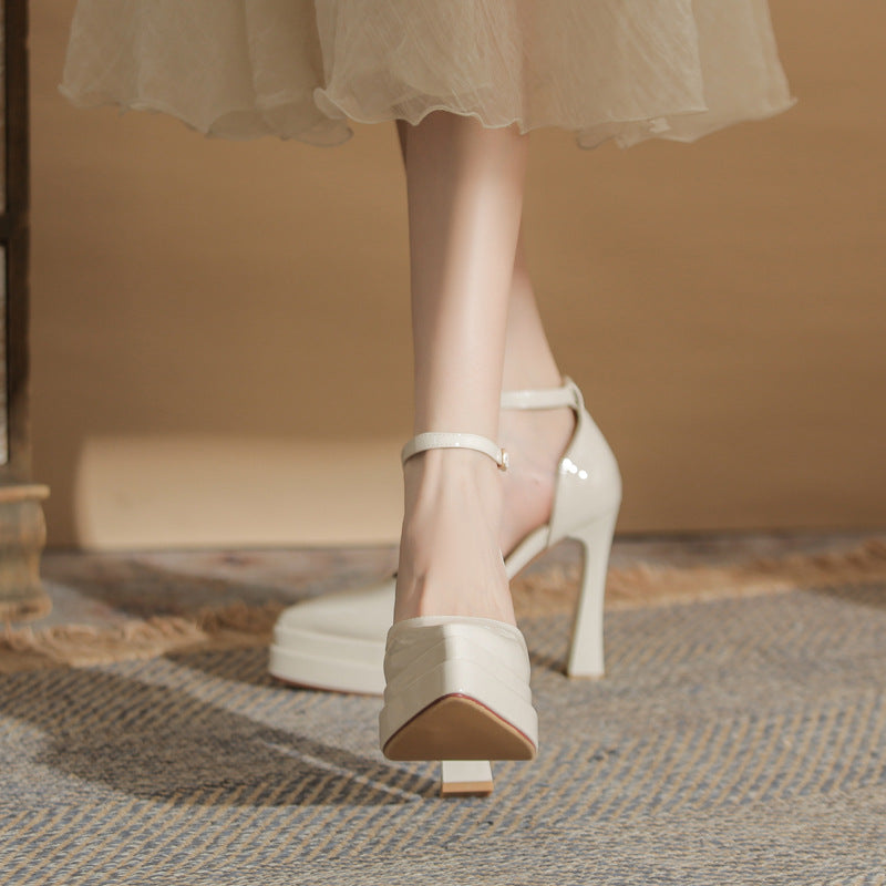 Women's Thick Hollow Waterproof Platform Super High Women's Fashion Shoes