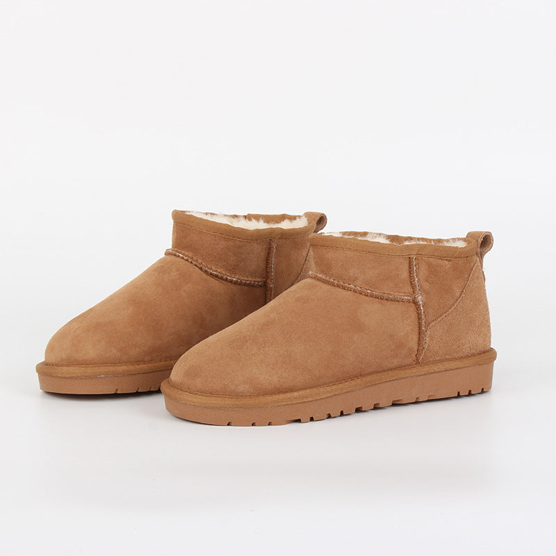 Women's Fur Integrated Winter Warm Short Thickened Snow Boots