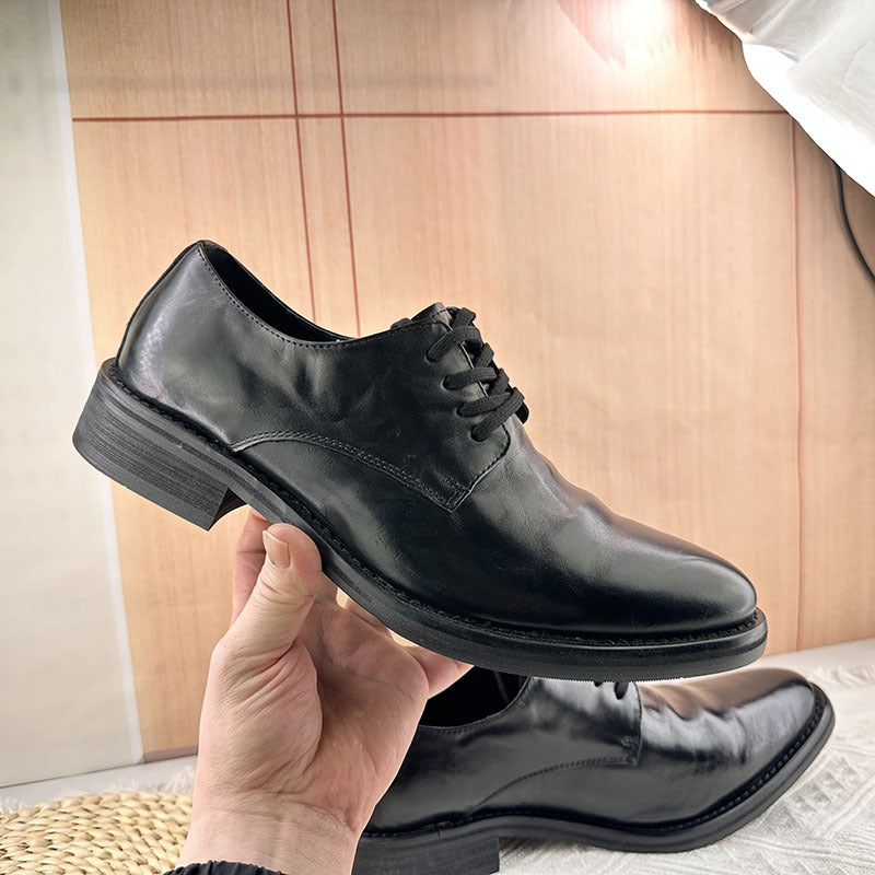 Men's Formal Lace Wedding Green British Inner Height Men's Business Leather Shoes