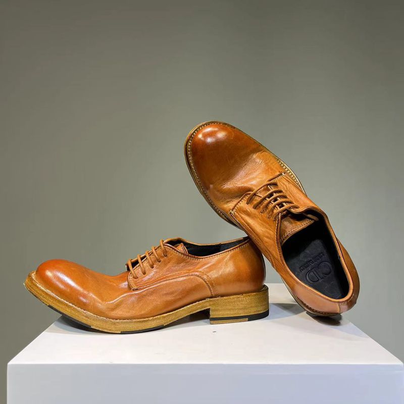 Men's Horse Washed Worn Genuine Sole Retro Leather Shoes