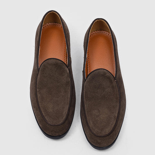 Men's High-grade Suede Stylish Korean Niche Gentleman Loafers/doug Shoes