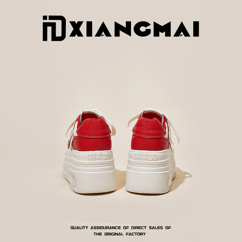 Women's Spring Small Raise The Bottom White Casual Shoes