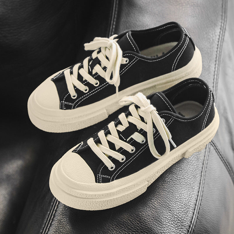 Men's Fashion Breathable Versatile White Lovers Canvas Shoes