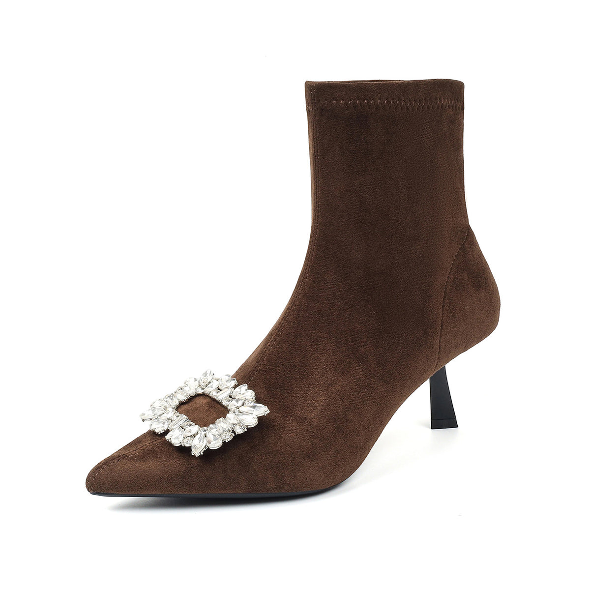 Women's Show Skinny High Sense Rhinestone Buckle Autumn Short Boots