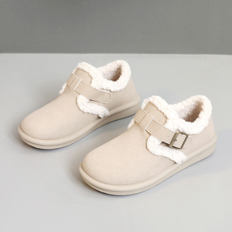 Women's Cotton Thick Bottom Warm Keeping Board Fleece-lined Sneakers