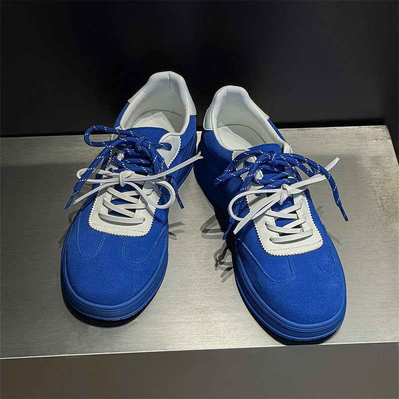 Men's Double Fashionable Platform German Training Jogging Blue Men's Board Shoes