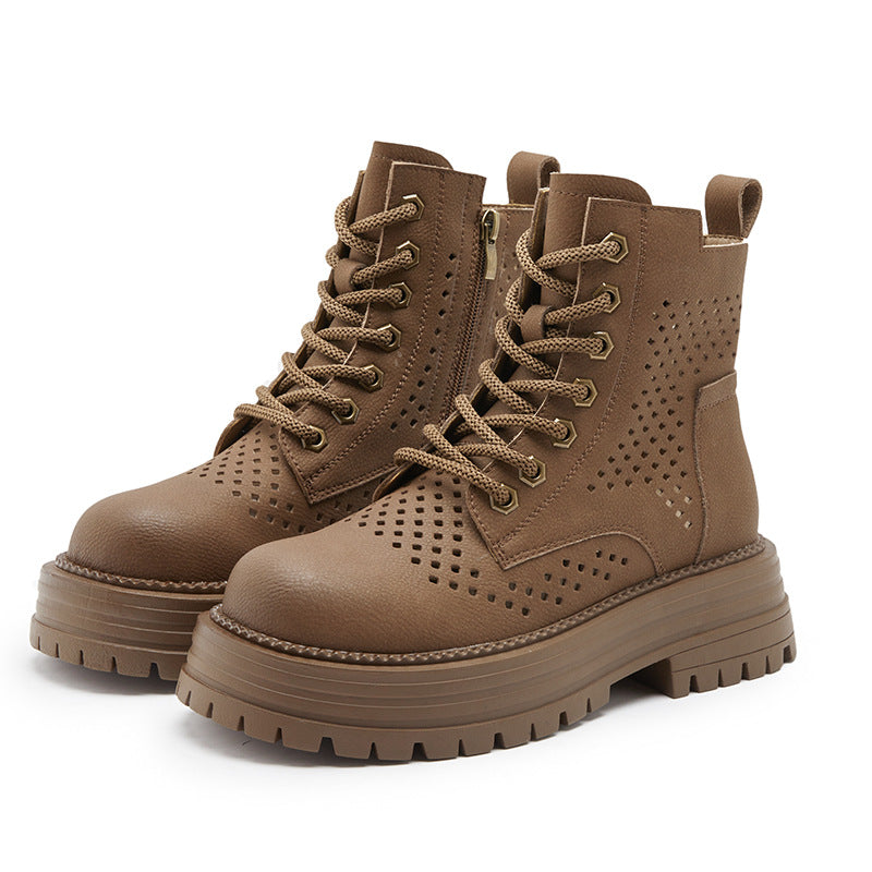 Women's Hollow Martin Genuine Hole Retro Style Boots