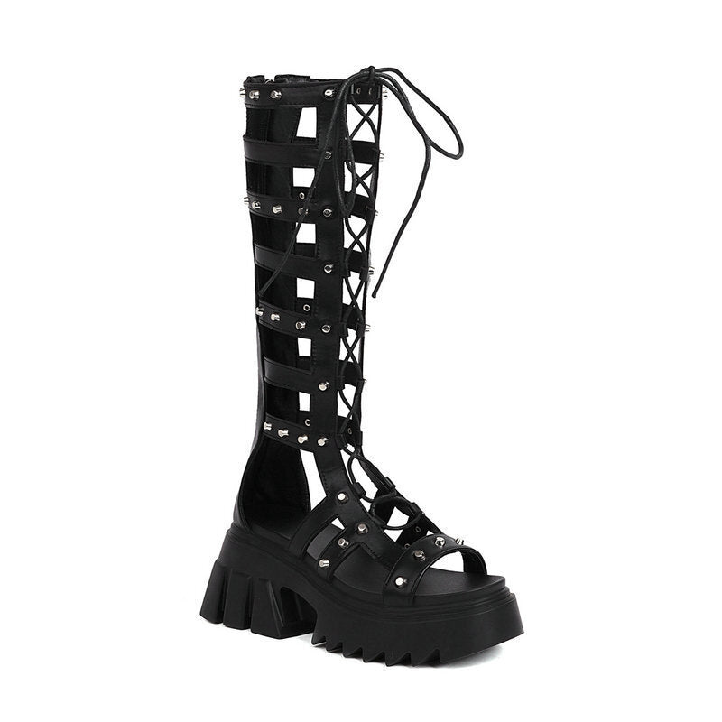 Women's Thick-soled Roman Summer Open Toe High Skinny Personality Heels