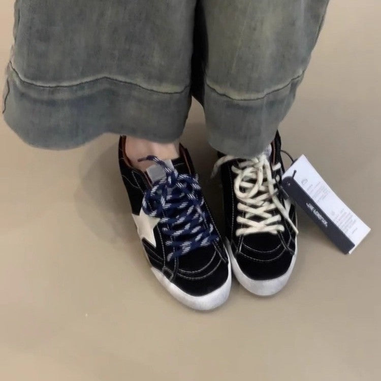 Women's Version Retro Simple Distressed Star Little Dirty Fashion Women's Casual Shoes