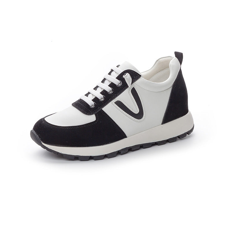 Women's Korean Style Sports Color Block Platform Round Toe Casual Shoes