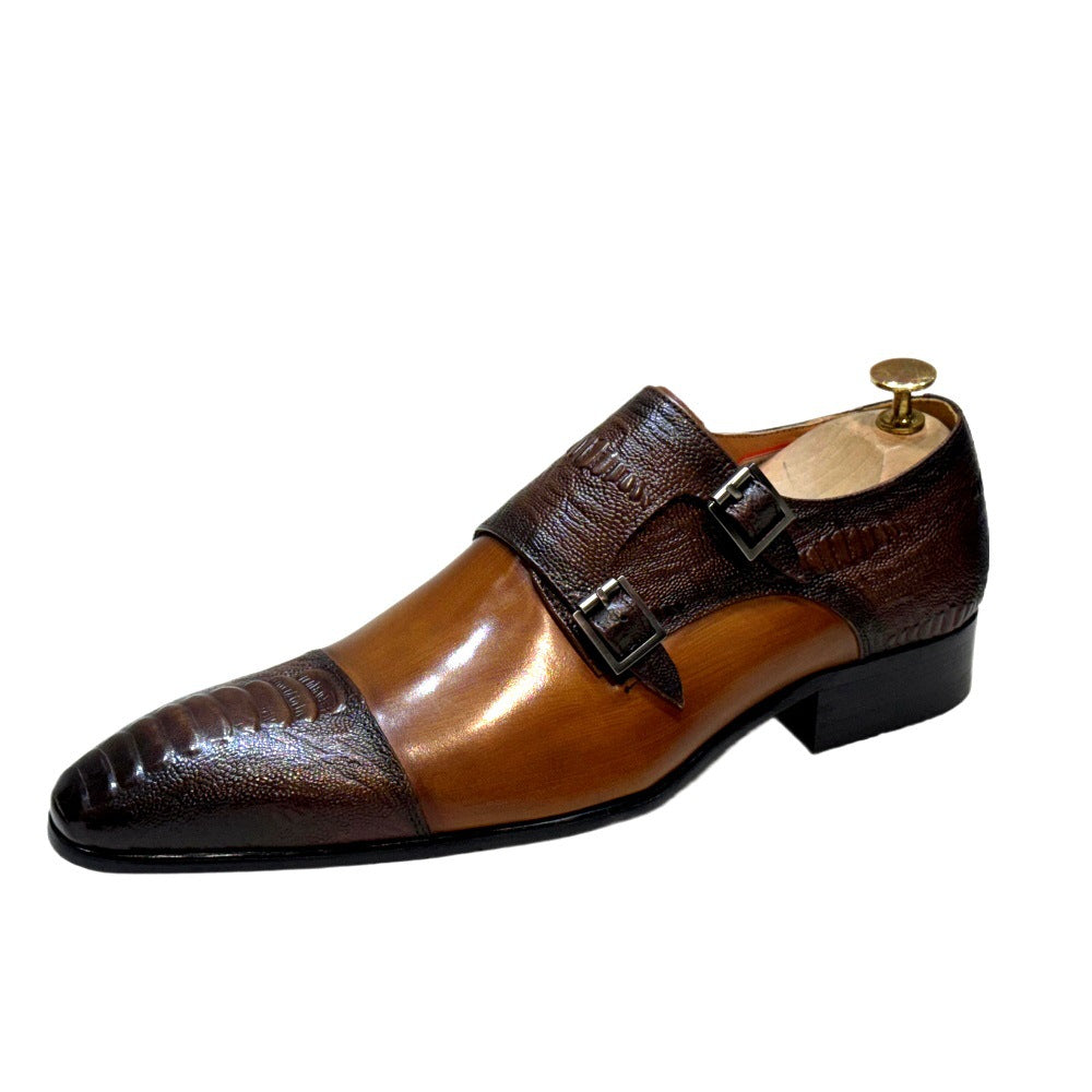 Men's Trendy Low One Pedal Monk Men's Business Leather Shoes