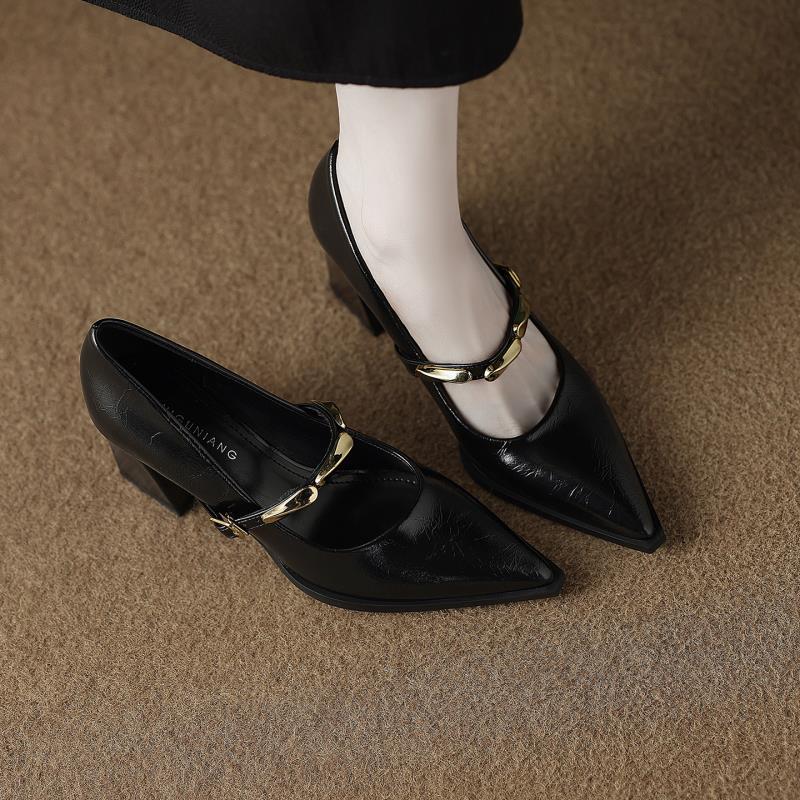 Women's Sheepskin High-grade Shallow Mouth Pumps Not Tired Feet High Women's Fashion Shoes