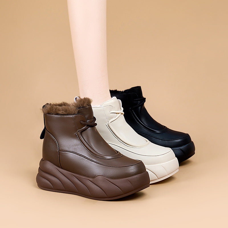 Women's Winter Fashion Platform Thick Wool Warm Women's Shoes
