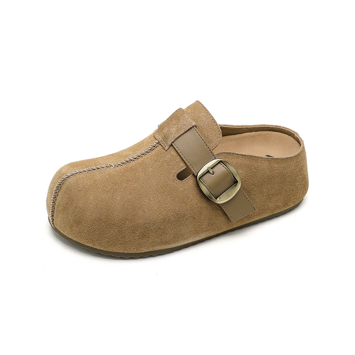 Women's Genuine Thick-soled Outer Wear Retro Slip-on Closed Toe Thick-soles Slippers