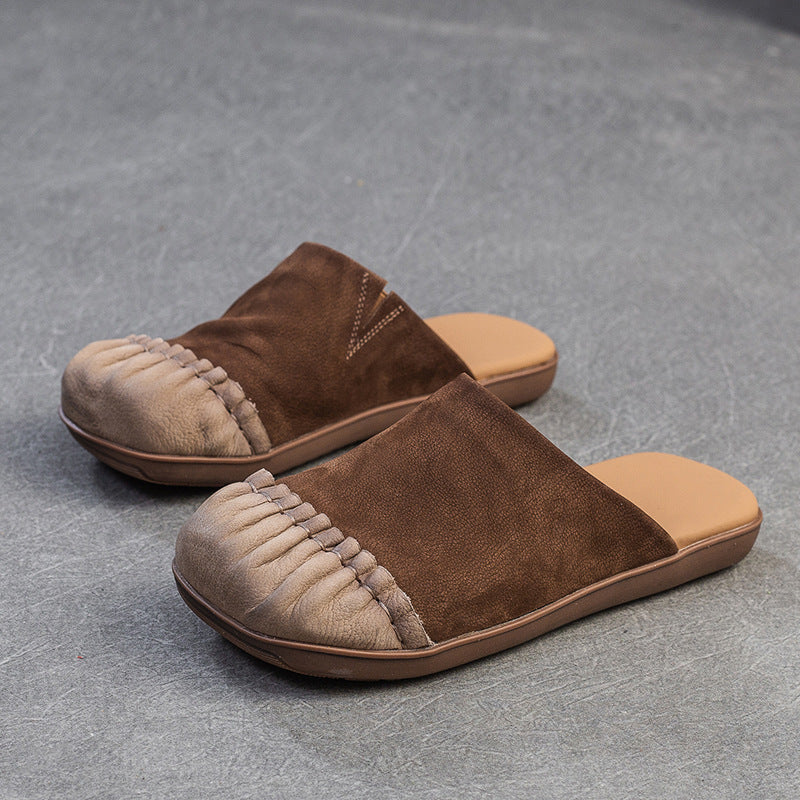 Women's Color Matching Flat Toe Box Outdoor Sandals
