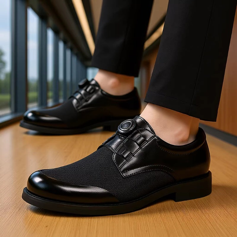 Men's Buckle Ice Silk Mesh Business Slip-on Comfortable Breathable Groom Casual Shoes