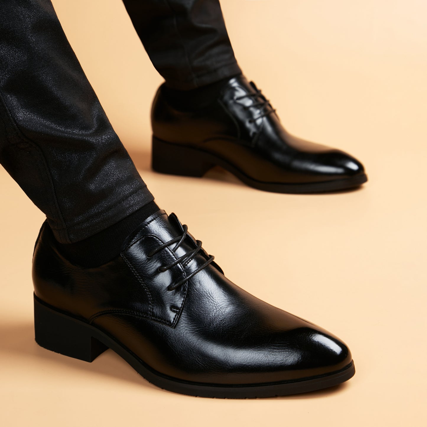 Men's Sheepskin Korean Breathable British Genuine Formal Men's Business Leather Shoes
