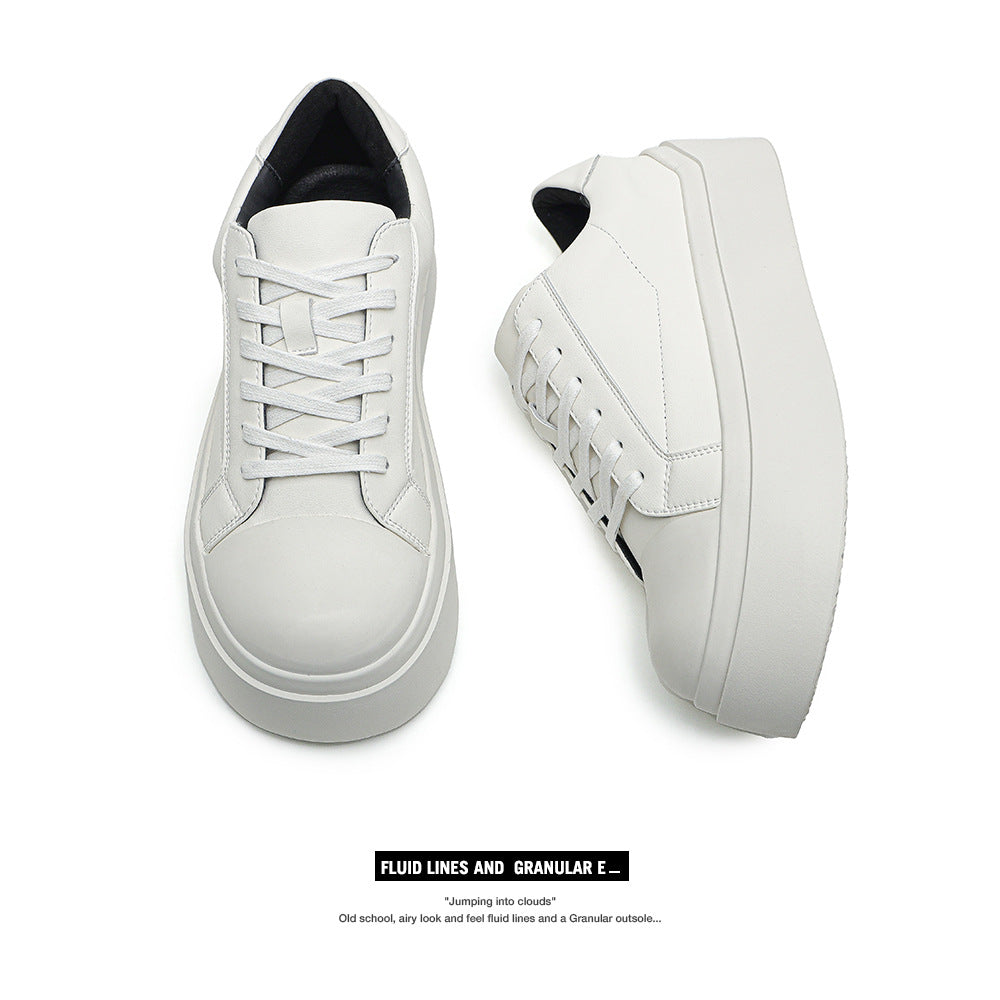 Women's & Men's Round Toe Craft Thickness Increased Fashion Sneakers