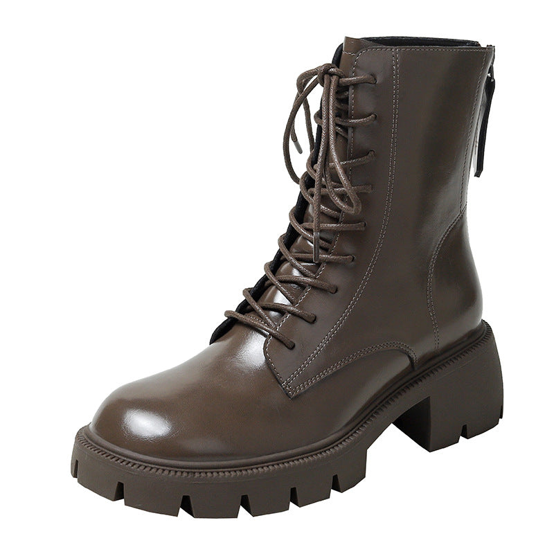 Women's Martin For Fleece-lined Platform Black Middle British Boots