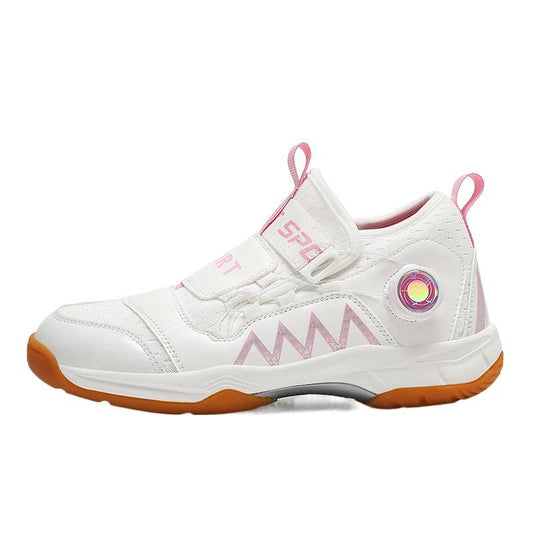Women's & Men's Double Mesh Breathable Badminton Rotating Buckle Table Tennis Professional Training Children's Sports Shoes