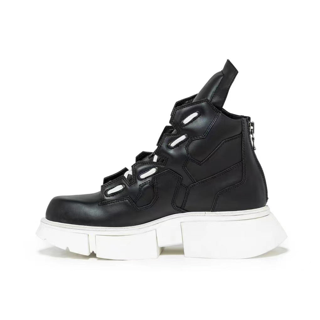 Men's Genuine Platform Elevator Ankle Live Broadcast Boots