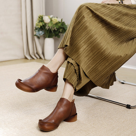 Ear Ankle Female Back To Ancient Retro Chunky Soft Bottom Boots