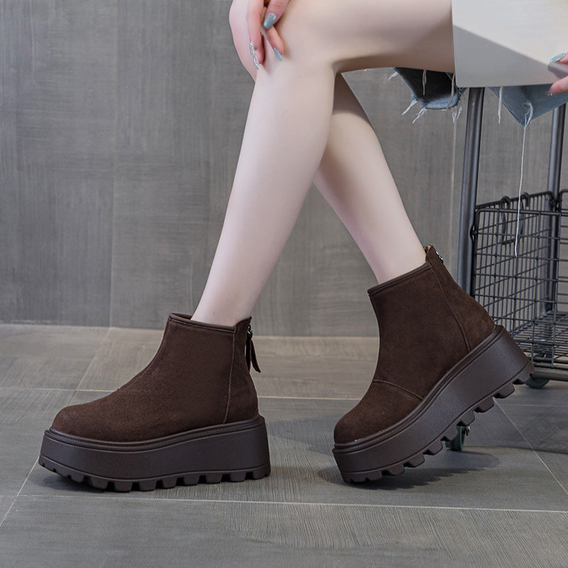Women's Winter Thickened Veet Ankle Genuine Warm Women's Casual Shoes