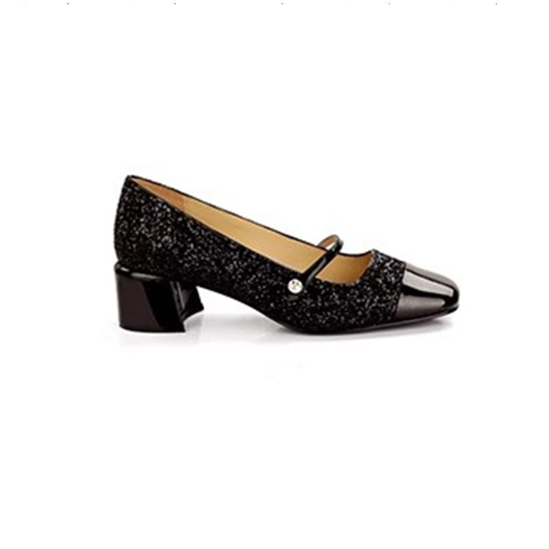 Banquet Classic Style Square Head Word Women's Shoes