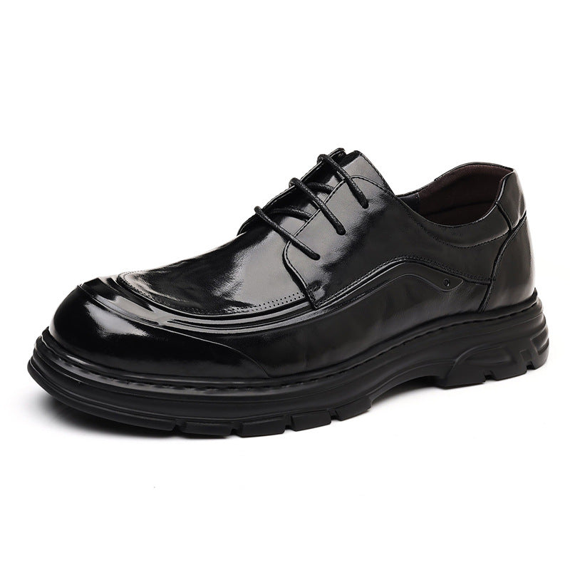 Men's First Layer Cowhide British Style Genuine Leather Shoes