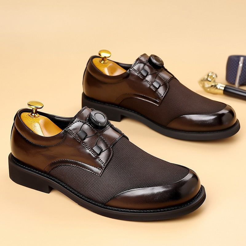 Men's Buckle Ice Silk Mesh Business Slip-on Comfortable Breathable Groom Casual Shoes