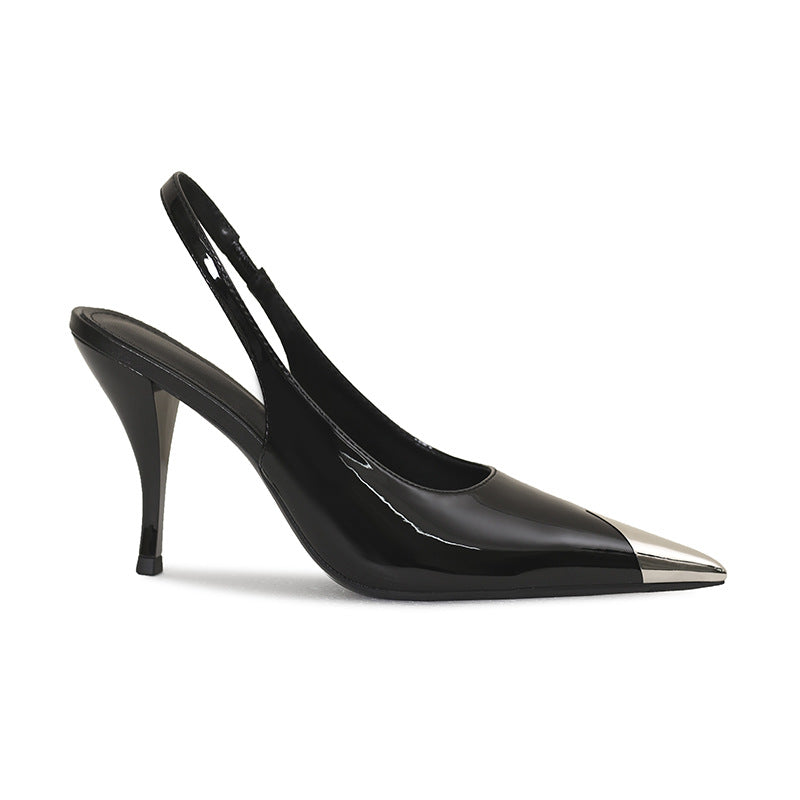 Patent High Stiletto Elegant Metal Pointed Women's Shoes