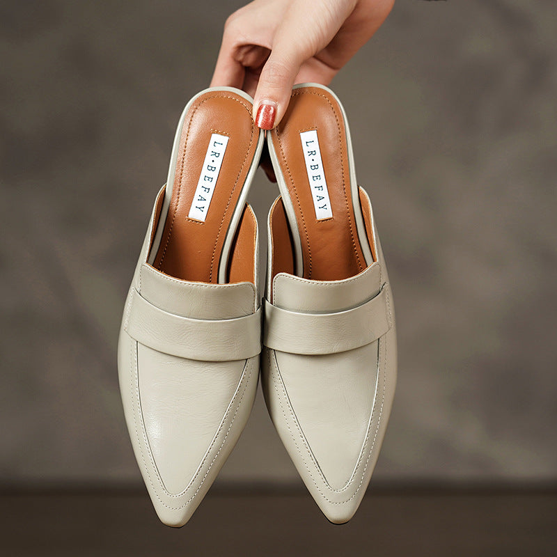 Women's Fashionable High Half Comfortable Genuine Closed Toe Fairy Sandals